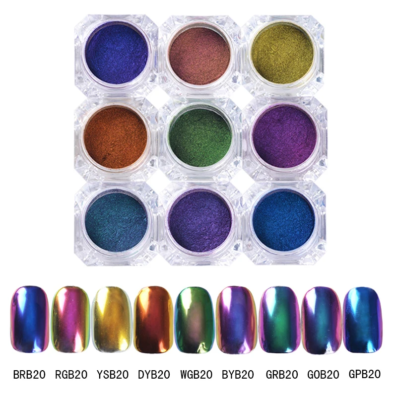 1 Box Nail Glitter Powder Chameleon Colorful Laser Chrome Pigment Dust Art DIY Design Decoration | Красота и здоровье