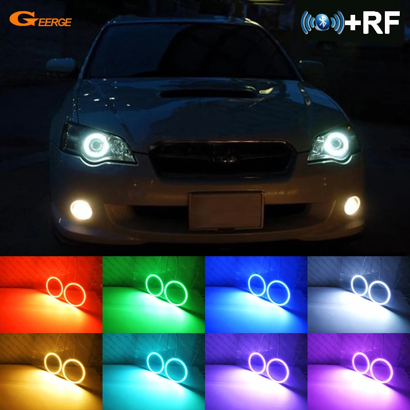 

Для Subaru Legacy B4 Liberty IV 2007 2008 2009 RF Remote BT App многоцветный ультра яркий RGB комплект светодиодов «глаза ангела» Halo Rings