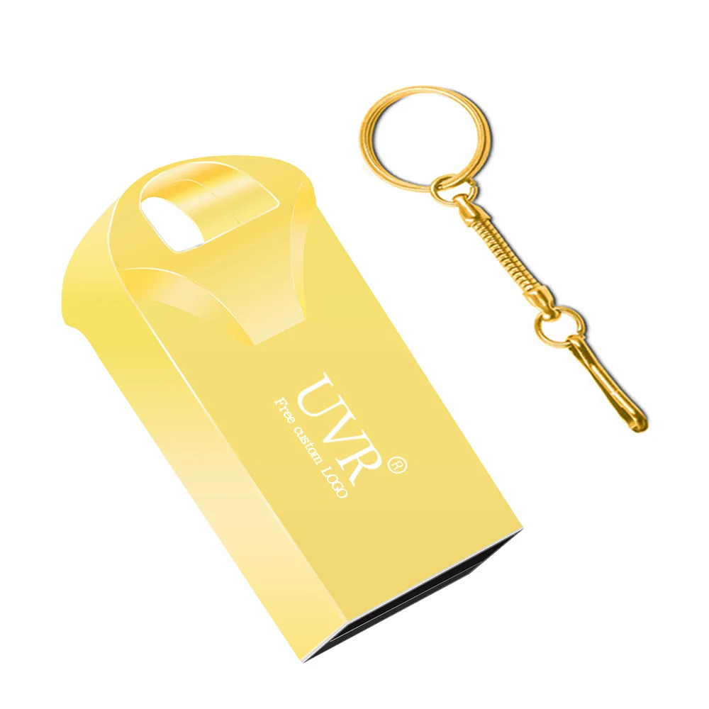 Супер мини usb флеш-накопитель 8 ГБ, металлическая Флешка 64 ГБ, карта памяти 16 Гб, usb 2,0, флеш-накопитель 32 ГБ, флеш-диск 128 ГБ, печать логотипа - Цвет: Gold  - Free Logo