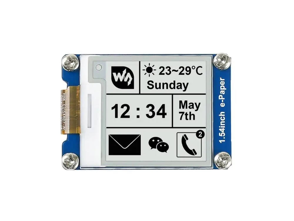 Waveshare1.54-дюймовый e-paper/E-Ink дисплей 200x200, SPI интерфейс для Raspberry Pi и т. д. два дисплея Цвет: черный, белый, частичное обновление