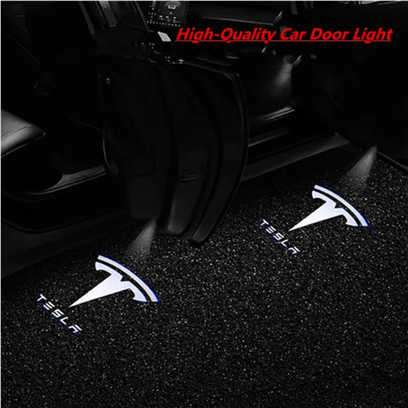 

High Quality Led Car Door Welcome Light For Model 3 Model S Model X Model Y HD Laser Tesla Logo Projection Lamps Car Accessories