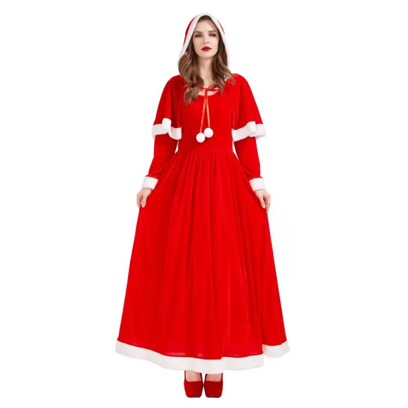 Женское красное платье Рождественский Костюм миссис Клауса Рождественская