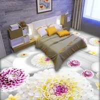 custom 3d murals purple flowers hydrangea ball floor tiles sticker vinyl self adhesive wallpaper living room bathroom decoration