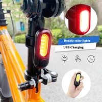 bicycle light waterproof bike taillight usb rechargable safety back light riding warning red and white double flash tail light