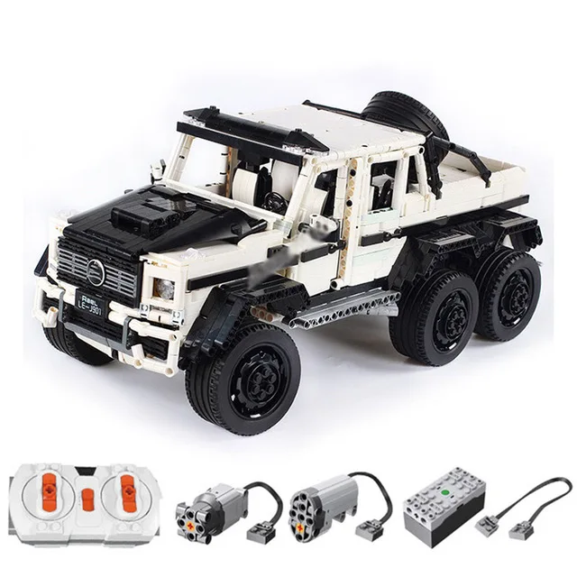 WITH MOTOR Масштаб 1:8 AMG G63 6X6 совместимый Technic MOC строительные блоки кирпичи развивающие игрушки дни рождения Gfits для мальчика - Цвет: WITH MOTOR