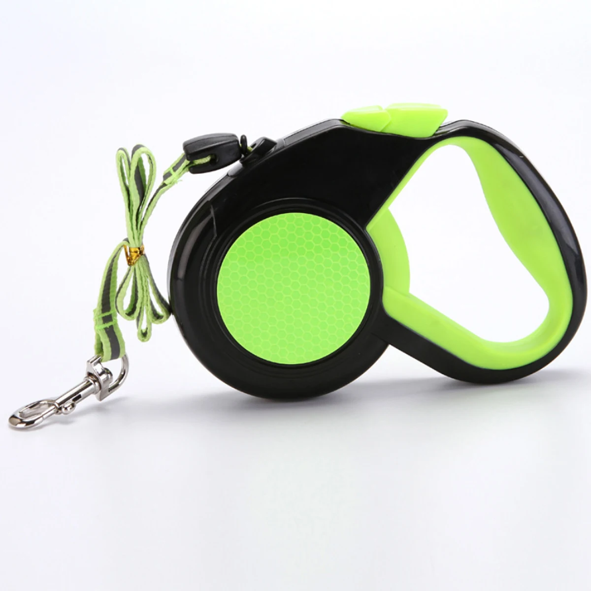 Поводок для собак 3/5/8 м выдвижной из хромированного металла зеленого/оранжевого