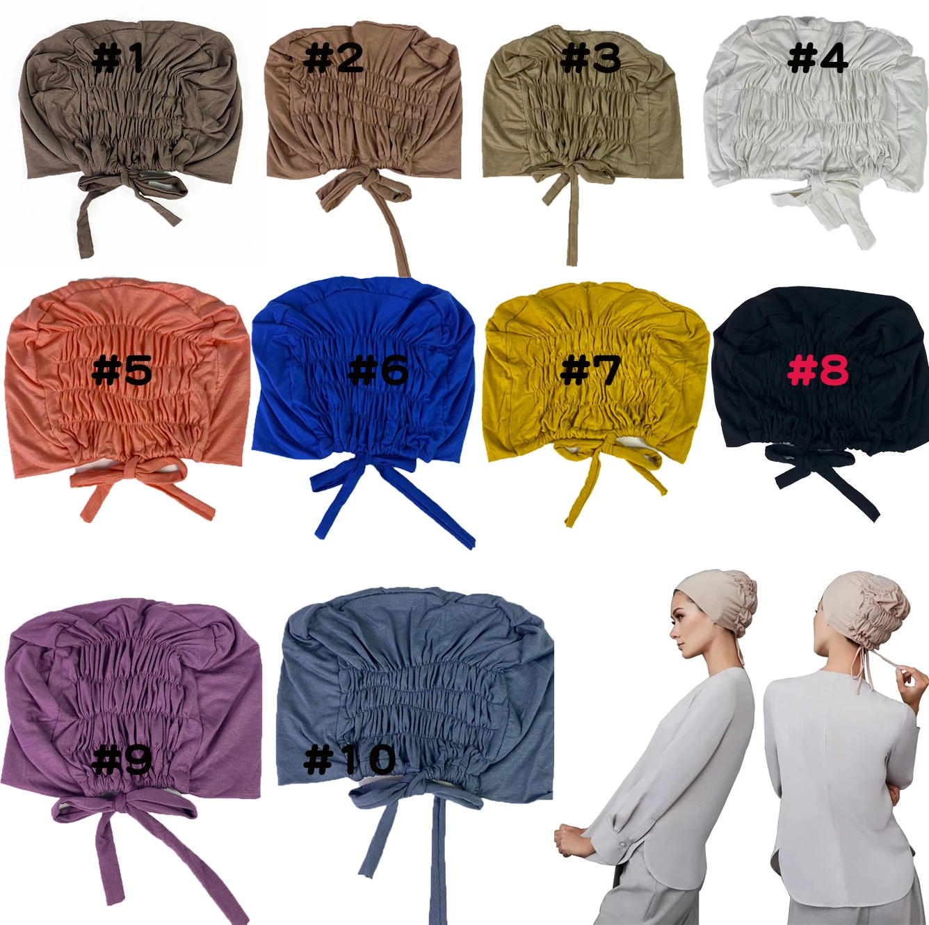 

2022 fashion trend women's elastic mercerized cotton imitation wig hat with zou stretch cap high quality adjustable bottom cap