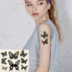 Водостойкая временная татуировка наклейка бабочка Лаванда Цветок Птица перо солнце искусство переводная поддельная Татуировка флеш-тату