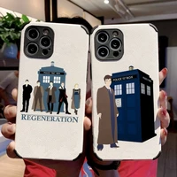 time machine doctor who tardis phone case lambskin leather for iphone 12 11 8 7 6 xr x xs plus mini plus pro max shockproof