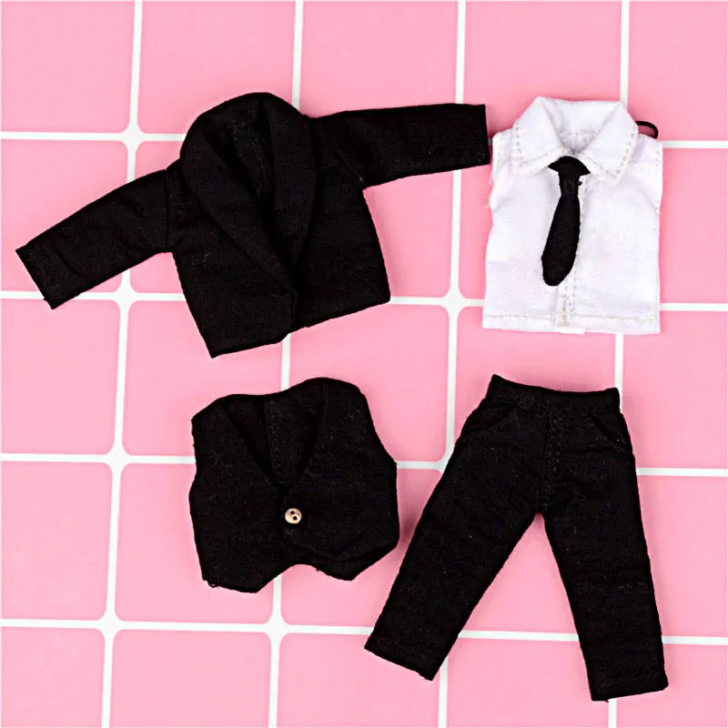 

New 16cm BJD Ob11 Doll Clothes Black Classic Blazer Suit 1/12 Dolls GSC Universal Accessory Toys for Girls Diy Gift