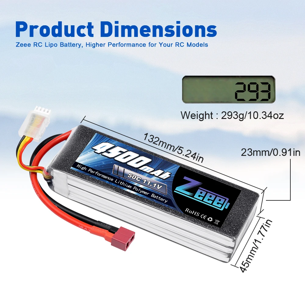 2 единицы Zeee 11,1 V 4500 мА/ч, 50C 3S LiPo Батарея с Т-образный разъем XT60 Разъем для RC автомобиль Heli Quad Дрон Heli коптера RC самолет