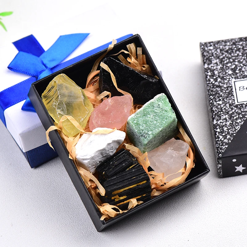 100% натуральный кристалл кварца минералы образца cемь различных нерегулярные