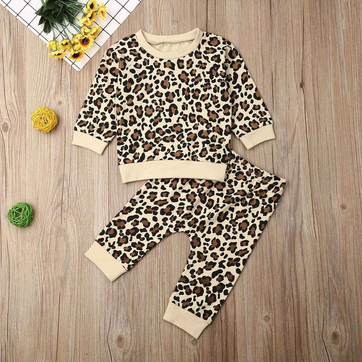 US Autumn Clothes Newborn Baby Girl Boy Leopard Print One-Pieces Romper Jumpsuit Outfit Set | Детская одежда и обувь