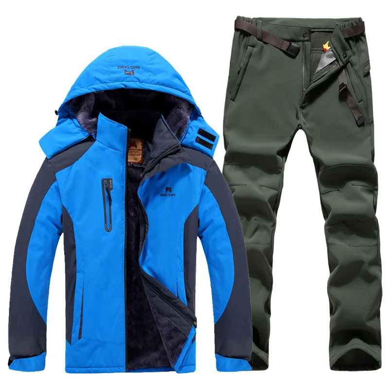 Зимняя мужская походная куртка и Походные штаны на флисовой подкладке плотное