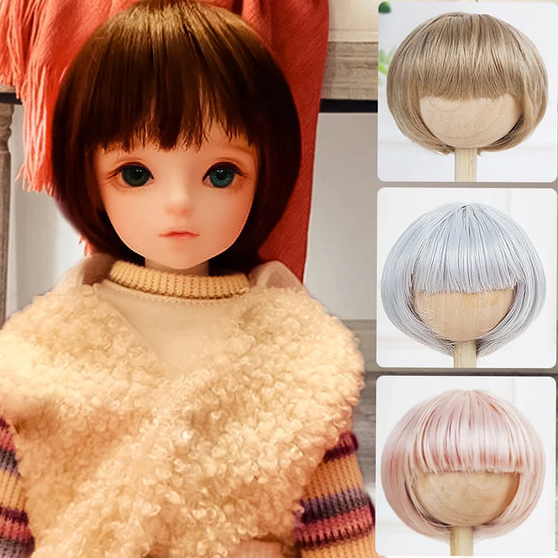 

Парик для шарнирной куклы, 6 точек, sd-кукла, высокотемпературные шелковые искусственные волосы, парик в форме гриба, ежедневная Милая голова ...