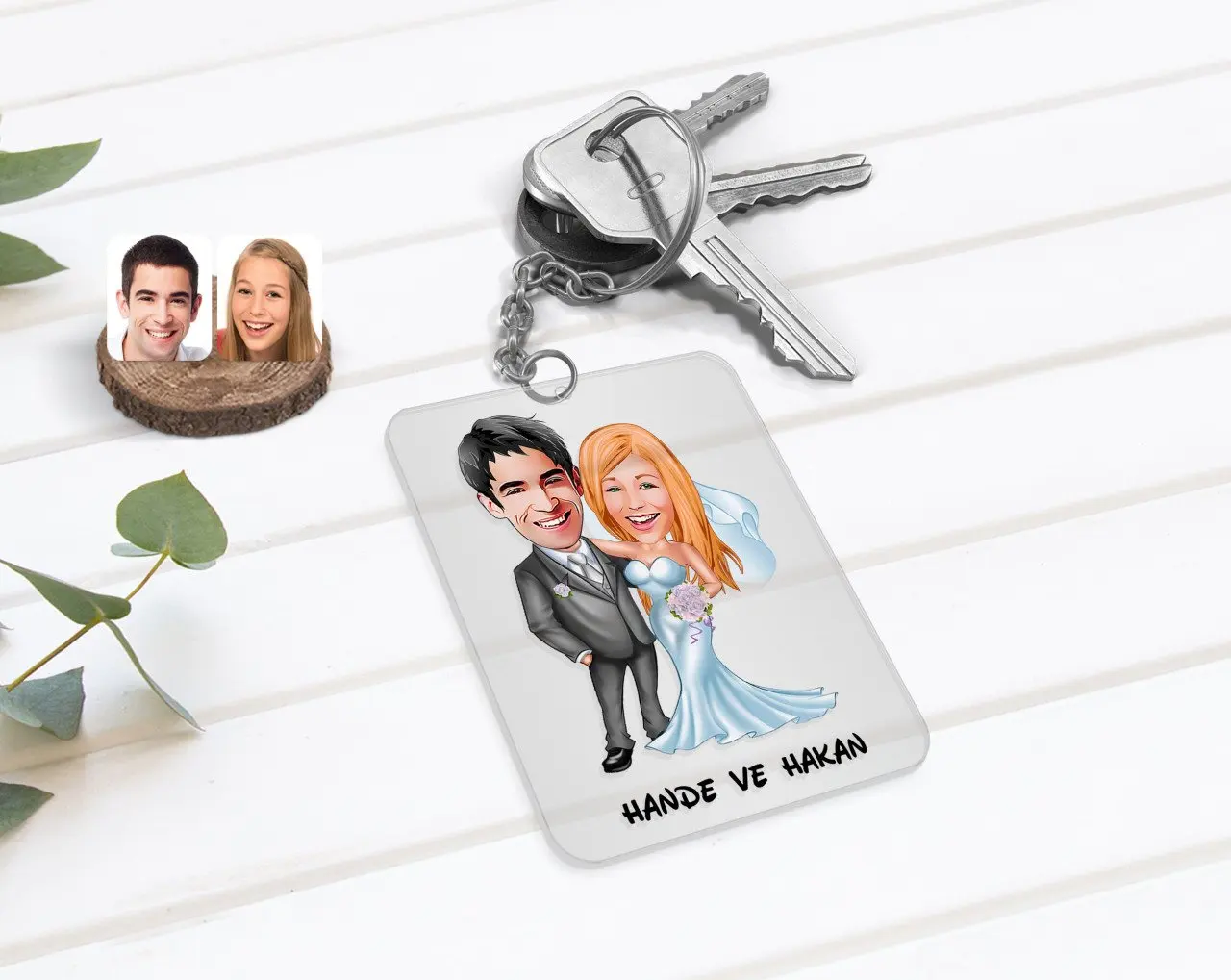

Personalized Valentine 'S Days Are Getting Married Caricature Of Transparent Plexiglass Anahtarlık-5