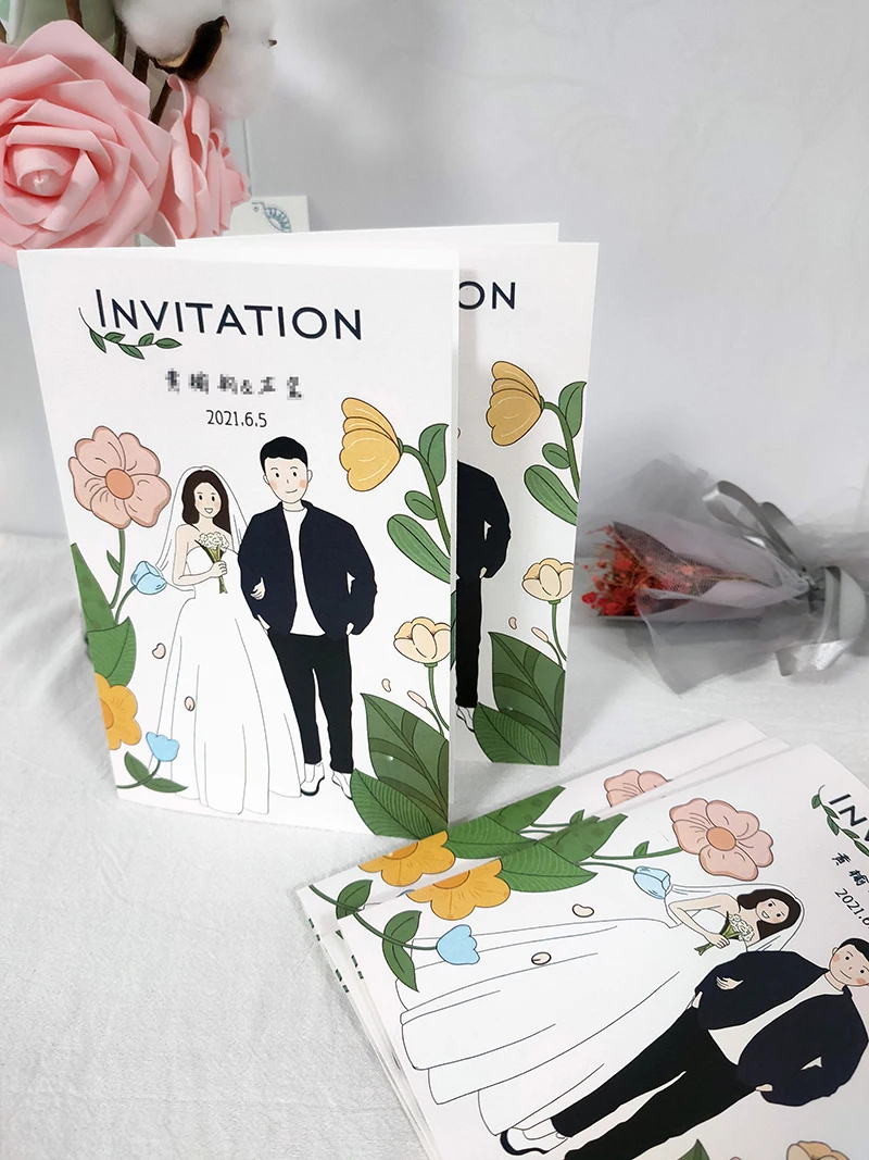

Customize Design Wedding Invitation Cards Greeting Invitations Party Favor Engagement Anniversary Decoration Bride and Groom