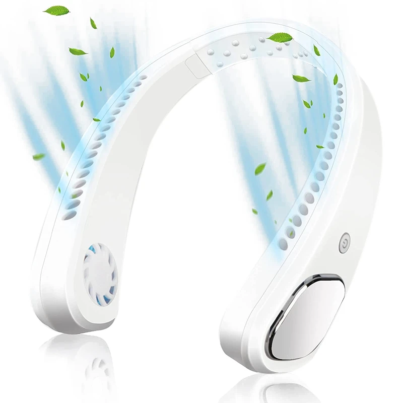 Портативный шейный вентилятор персональный безлопастный без лопасти подвесной