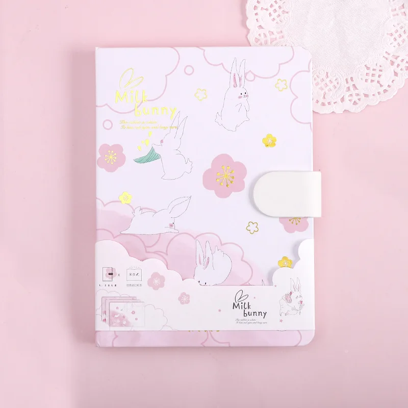 

Milk Bunny" Cute Hard Cover Journal Diary Girls Beautiful Drawing Notebook Notepad Planner