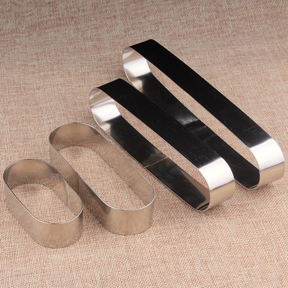 4 Sizes Cake Mold Puff Oval Long Square Mousse Circle Small Mini Pastry Biscuit Cutting Tools Stainless Steel For Household | Дом и сад
