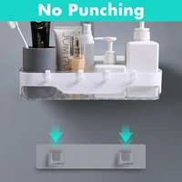 bathroom shelf organizer wc shampoo holder no punching wall mounted kitchen storage basket adhesive hang cosmetic makeup rack