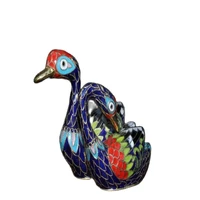 chinese old craft brass cloisonne siamese goose decoration statue