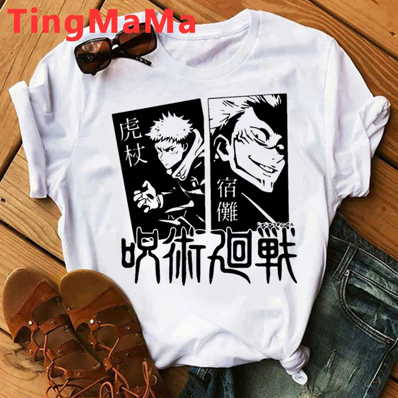 

Jujutsu Kaisen top tees male harajuku japanese white t shirt print tumblr clothes summer top plus size