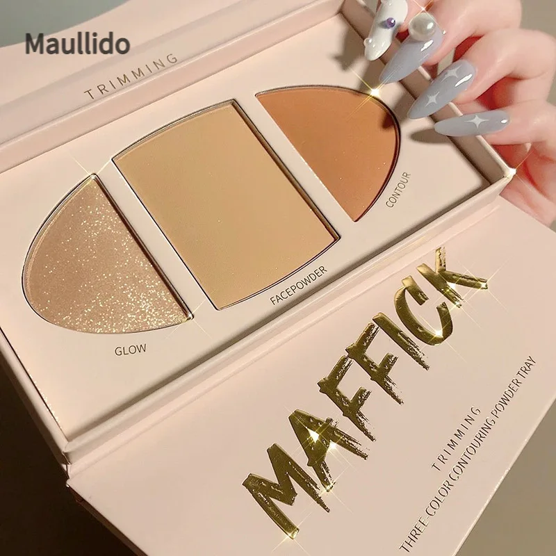 

3 цвета Осветляющий хайлайтер бронзер палитра Макияж матовая мерцающая пудра Контур тени для век палитра румяна для щек косметика для лица