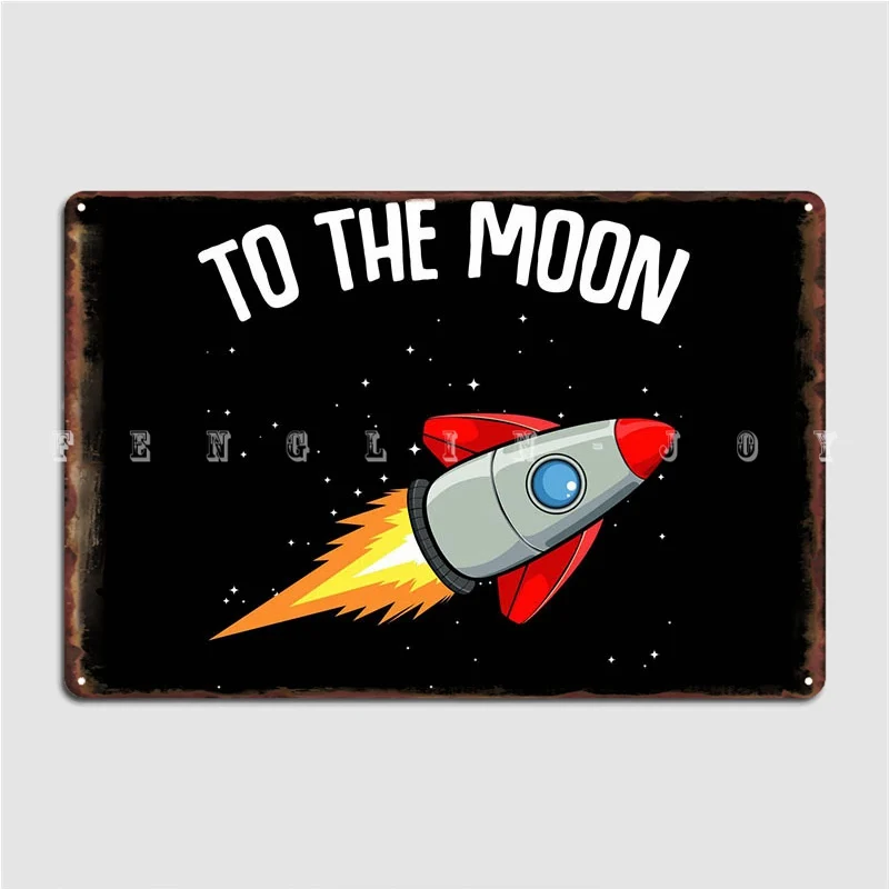 

Луна астронавт крипто Плакат Металлический налет кинотеатр кухня пещера паб таблички винтажный жестяной плакат