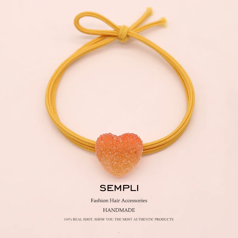 Sempli New Headbands for Women Girls Candy Color Heart Turban Cute Hair band Elastic bands Holder Headwear Accessories |