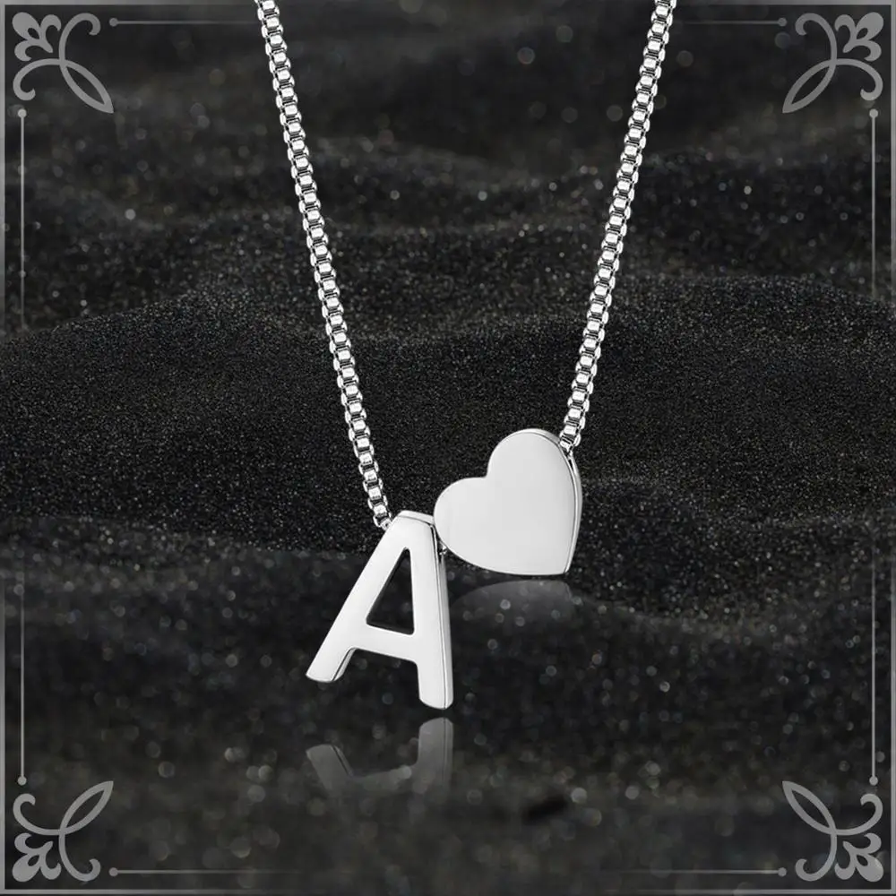 Ожерелье BONISKISS с подвеской в форме сердца буквами из нержавеющей стали |