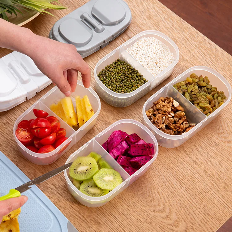 

Double-compartment Covered Kitchen Multi-purpose Kitchen Food Storage Container