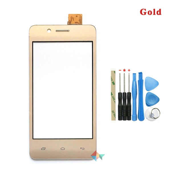 Высокое качество 4,0 ''Для Micromax Bolt Q402 сенсорный экран дигитайзер Передняя стеклянная линза сенсорная панель - Цвет: Gold With Tool