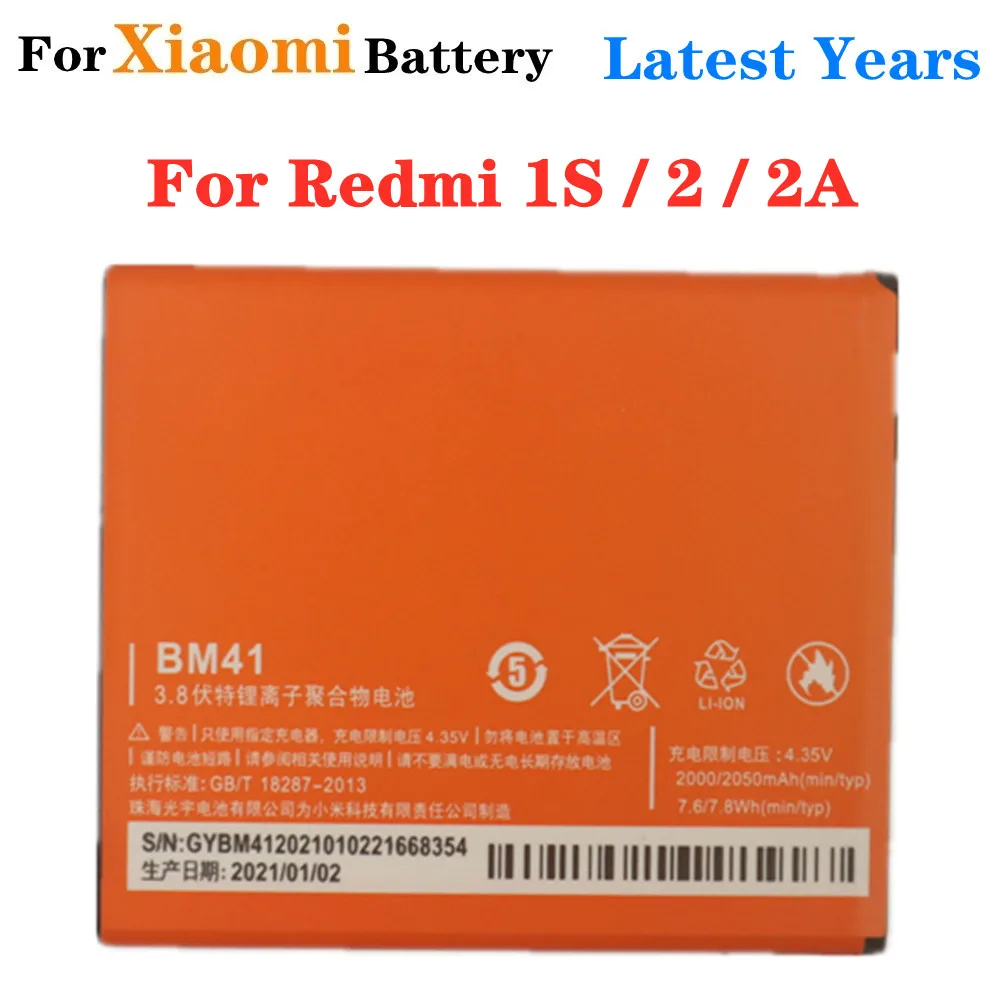 

НОВЫЙ телефонный аккумулятор BM41 для Xiaomi Redmi 1S Redmi 2 Redmi 2A Redmi2A Redmi2 2050 мАч, сменные батареи