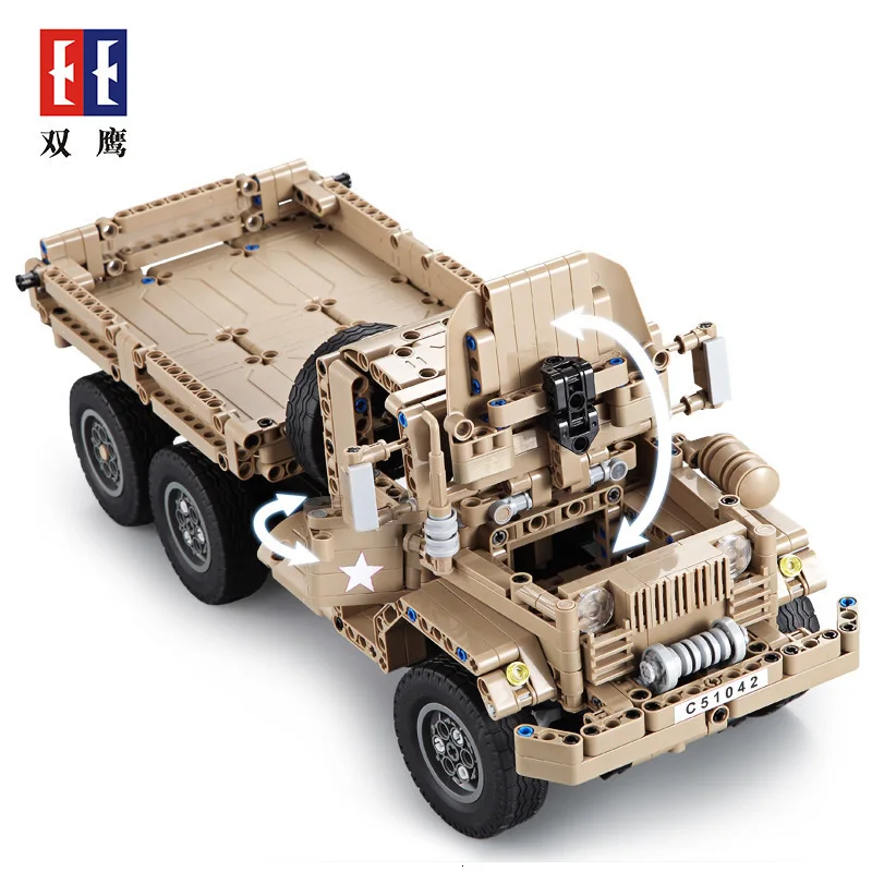 

543PCS CaDA Building Cad Blocks Car Military Truck C51042 Model DIY RC Building Block Toy Car Gift