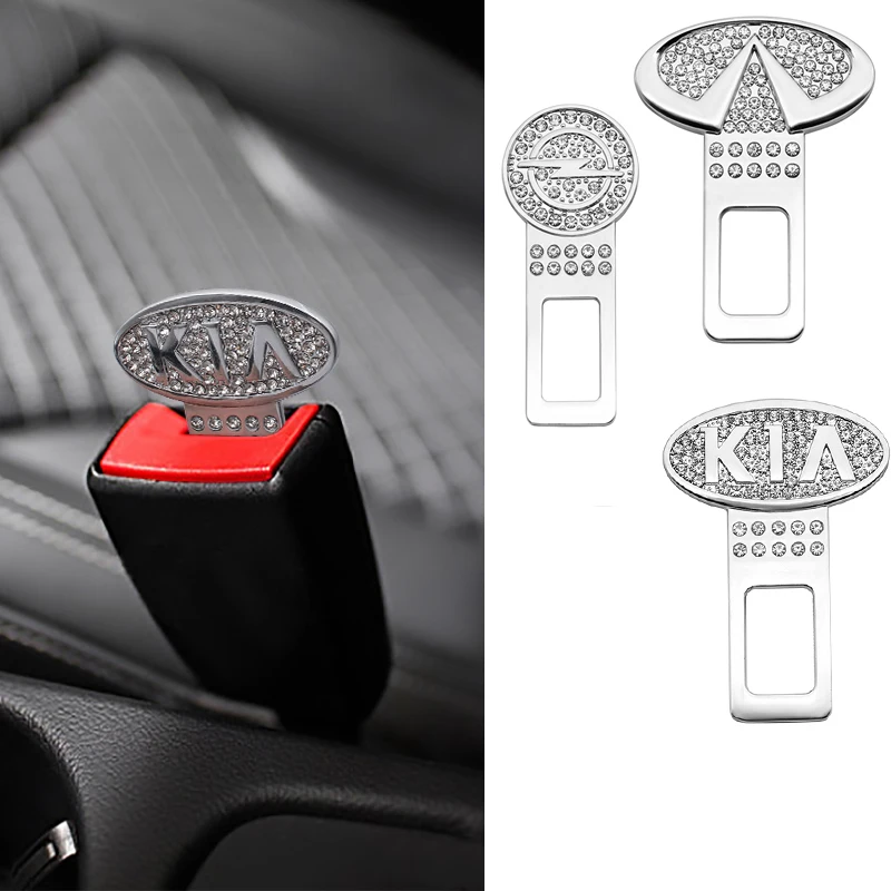 

3D Metal Car Seat Belt Buckle Auto Emblem Safety Belt Plug Clip Accessories for BMW Mercedes Jeep Skoda Toyota Subaru Opel VW