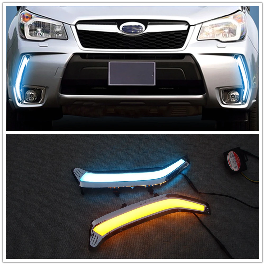 

Front Bumper LED Daytime Running Fog Light Turn Signal For Subaru Forester 2013-2015 Changeable White Blue Warm Driving Lamp