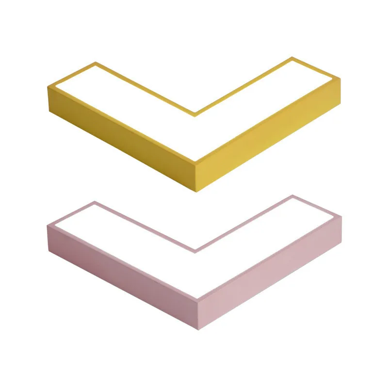 Простой Креативный светодиодный потолочный светильник с прямым углом для