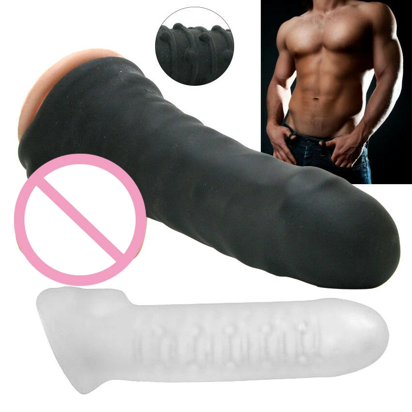 

Penis Dildo Sleeve Extender Enlarger Sheath Reusable Condom Cock Extension Cover Sex Toys For Men Juguetes Sexulaes Sex Shop
