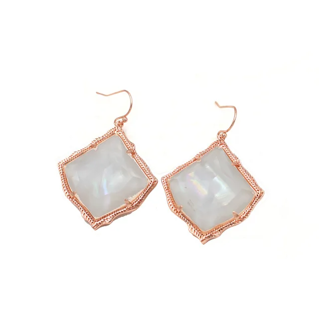 Rose Pearl Earrings Новое поступление года. Ожерелье с подвеской из акриловой инкрустации в виде лица Mirro. Ожерелье с подвеской в виде объемной смолы лучшего качества - Окраска металла: Rose Pearl Earrings