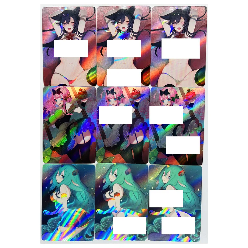 

9pcs/set KDA Ahri The Nine-Tailed Fox Nude ACG Toys Hobbies Hobby Collectibles Game Collection Anime Cards