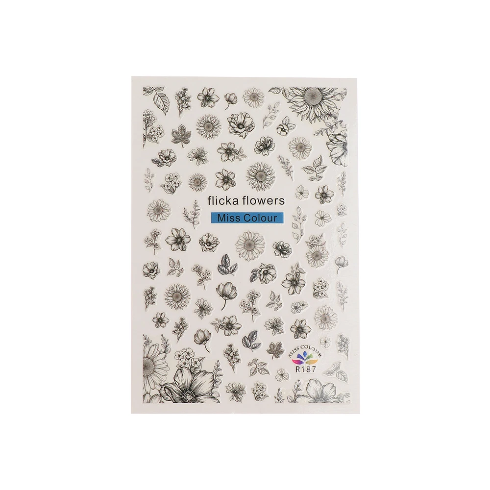 1 лист смешанный ультратонкий Роза Маргаритка Подсолнух цветок наклейки для