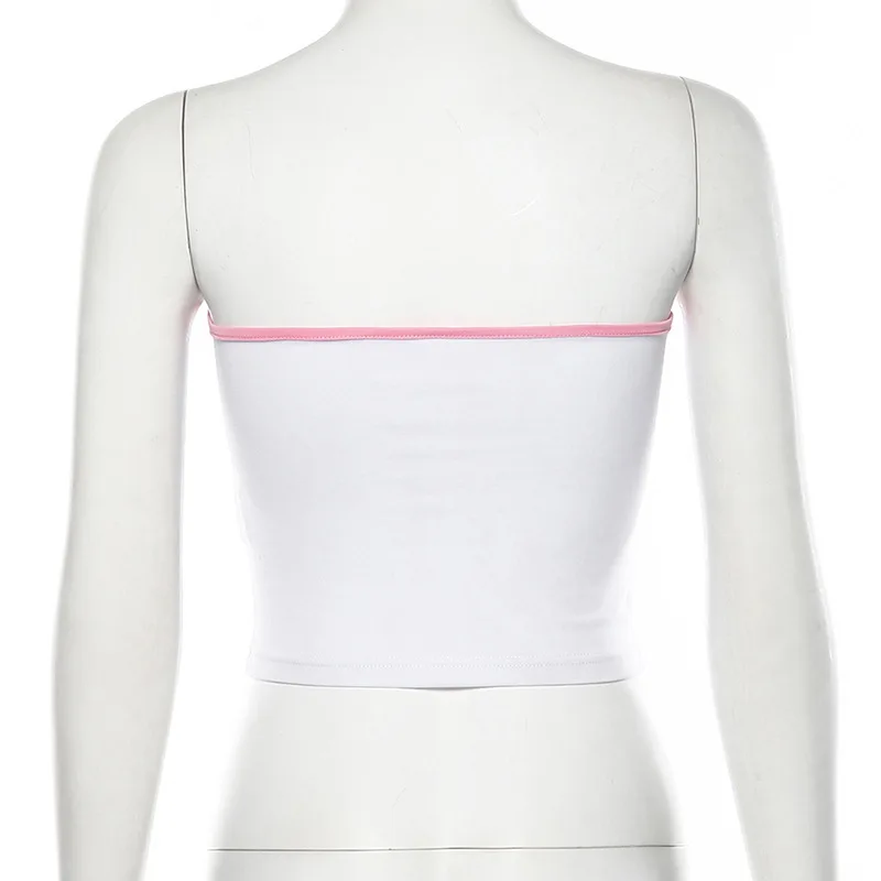 Женский укороченный топ с вышивкой белый без рукавов открытой спиной одежда для