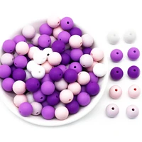 cute idea 100pcs 9mm silicone beads food grade teether making hadmade diy accessory bracelet necklace chain teething jewelry toy