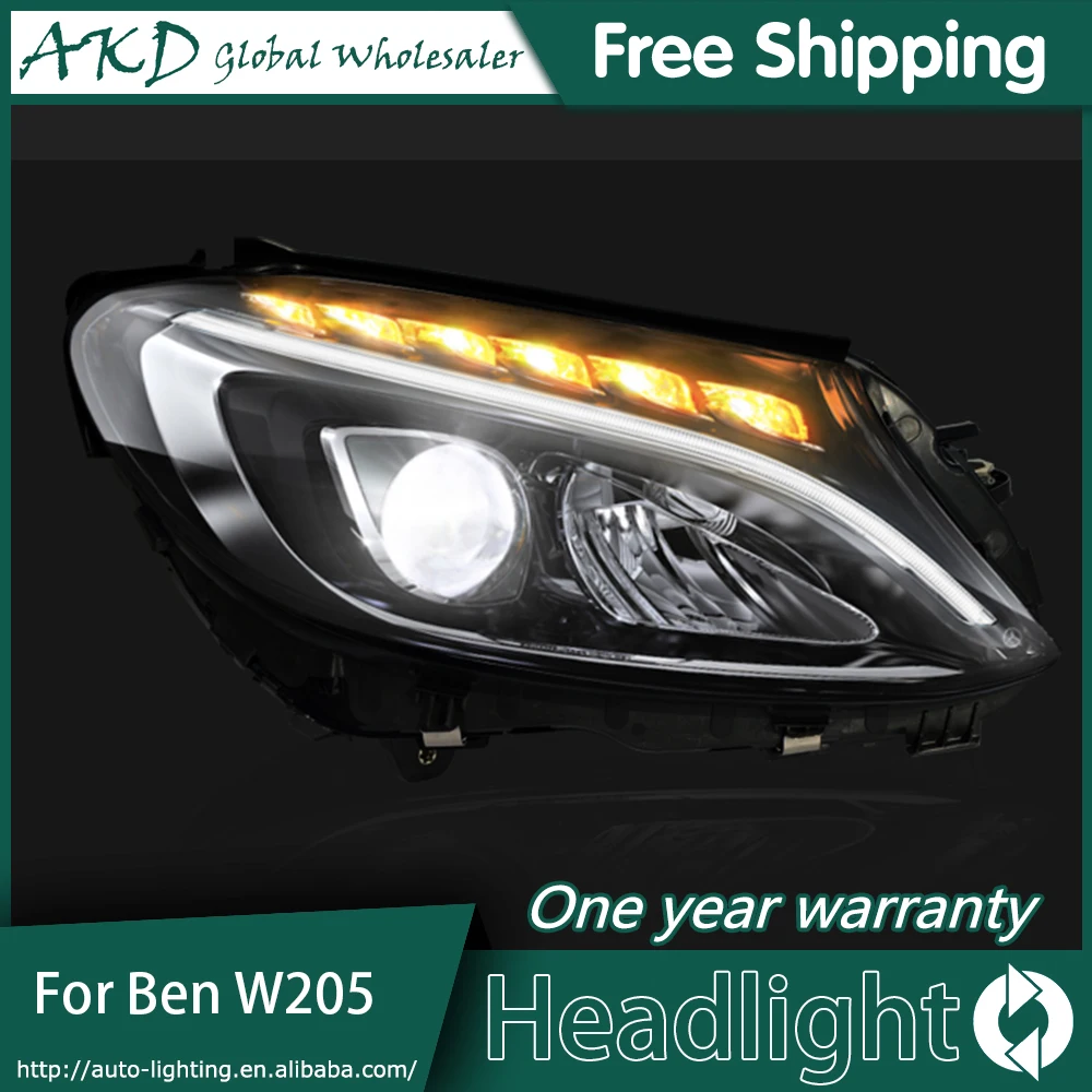 АКД автомобильный Стайлинг Головной фонарь для Benz W205 светодиодные фары 2013 2017
