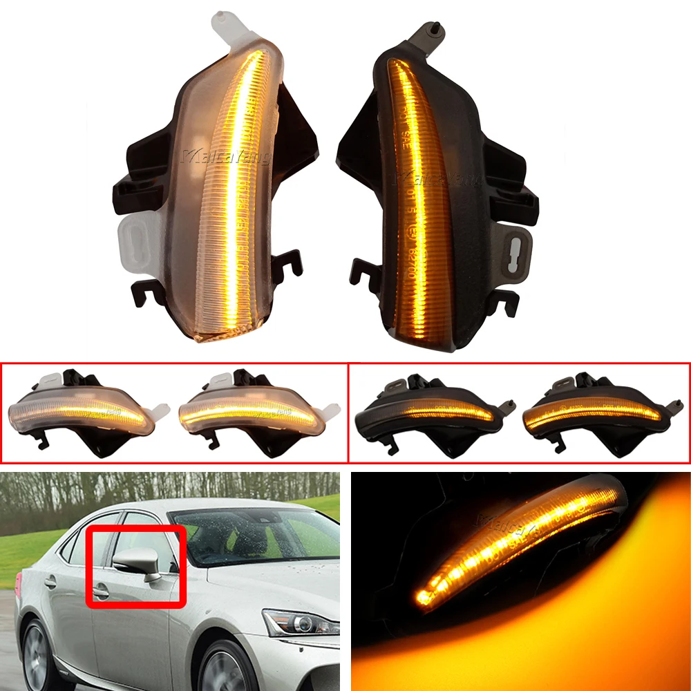 

2x Smoked Amber LED Dynamic Side Mirror Blinker Turn Signal Lights For Lexus IS250 IS300 IS350 IS200T LS460 LS460L LS600H CT200H