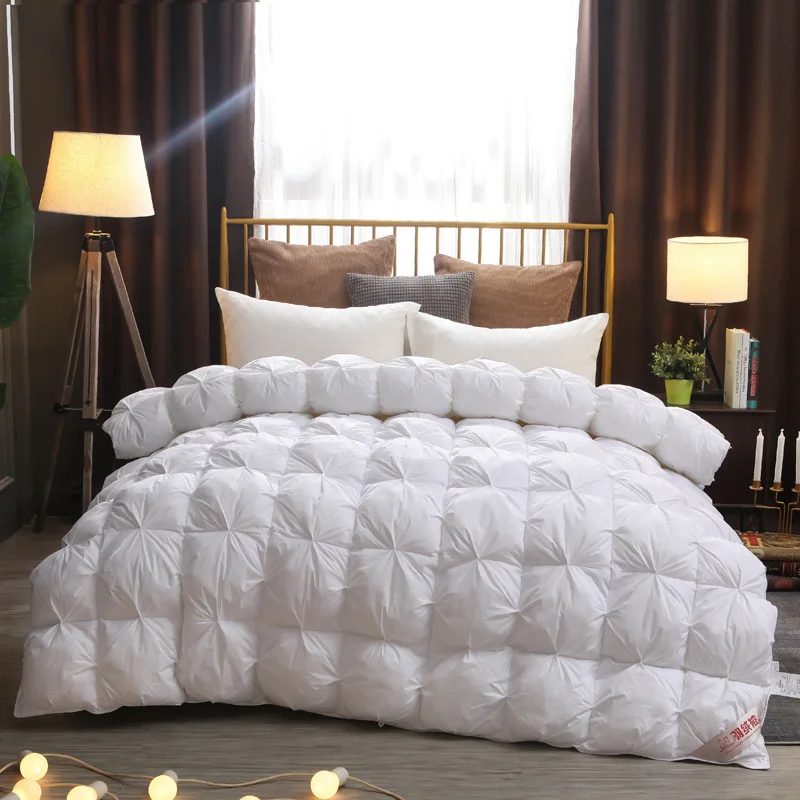 

Luxury Goose Down Duvet Quilted Quilt King Queen Full Size Comforter Winter Thick Blanket Five Star Hotel Stitching Home Quilts