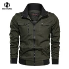 Куртка мужская демисезонная на молнии, повседневная приталенная, Бомбер, джинсовая куртка-карго в стиле милитари