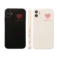 liquid silicone heart matte soft case for iphone 12 11 pro max 12mini x xs max xr se 2020 7 8 plus skin feels phone cover shell