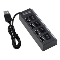 newest plug and play slim light high speed 4 ports usb 2 0 interface external multi expansion hub with on off switch